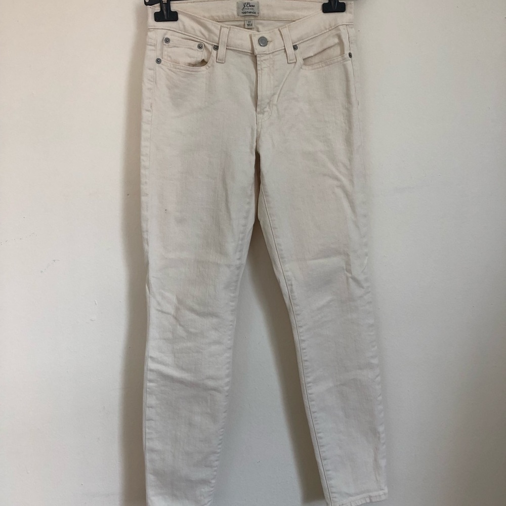 J. Crew toothpick jeans off white